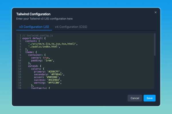 Custom Config Support